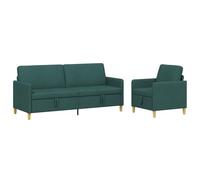 Todiikf Juego de sofá con espacio de almacenamiento, 2 piezas, color verde | Práctico sofá para sala de estar y habitación de invitados con asiento plegable para espacio oculto.
