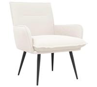 Todiikf Sillón color crema Bouclé Sillón tapizado moderno con patas de | Cómodo sillón con cojín extraíble y estructura de metal resistente para sala de estar y dormitorio.