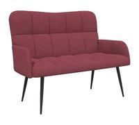 Todiikf Sofá de 2 plazas, color rojo vino, 115 x 61 x 87 cm, tapizado de | Sofá compacto de dos plazas con acolchado de poliéster suave y estructura de acero negro para dormitorios y espacios pequeños