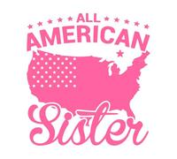 Todo americano marido hermana hermano abuelo abuela niño pequeño 4 de julio también Calcomanías de pared de vinilo 67.2x72.3cm Varios tamaños Rosa