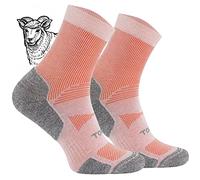 TODO Calcetines de senderismo BP Merino para hombre, mujer, niños. Calcetines de trekking, lana merino, transpirables, antiburbujas, producción de la UE, Quarter - Coral, 39-42