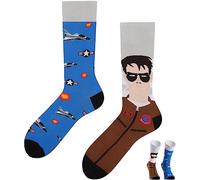 TODO COLOURS Casual Mix & Match - Calcetines multicolor con diseño de piloto, multicolor Avión piloto. 43-46