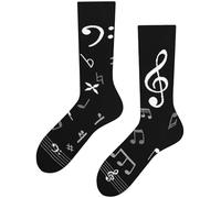 TODO Colours Divertidos calcetines con diseño - Multicolor, colorido, loco para la alegría de vivir, Calcetines de notas de bajo, 39-42