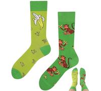 TODO Colours Divertidos calcetines con diseño - Multicolor, colorido, loco para la alegría de vivir, Calcetines Banana Mono, 35-38