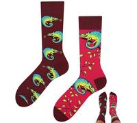 TODO Colours Divertidos calcetines con diseño - Multicolor, colorido, loco para la alegría de vivir, Calcetines Camaleón, 35-38