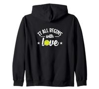 Todo comienza con el tenis de amor Sudadera con Capucha