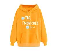Todo Deportivo de Manga Larga con Impresión de Texto para Mujer con Bolsillos, Sudadera con Capucha Otoño con Cordón para Niñas Vestido de Sudadera, Naranja #1, L