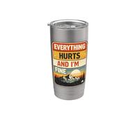 Todo duele y estoy bien Humor relacionable Meme sarcástico Vaso térmico de acero inoxidable de doble pared