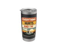 Todo duele y estoy bien Humor relacionable Meme sarcástico Vaso térmico de acero inoxidable de doble pared