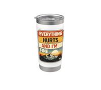 Todo duele y estoy bien Humor relacionable Meme sarcástico Vaso térmico de acero inoxidable de doble pared
