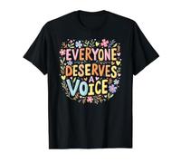 Todo el Mundo Merece una Terapia del Habla de Voz Lindo SLP Camiseta gráfica económica, Hombre, Negro, S