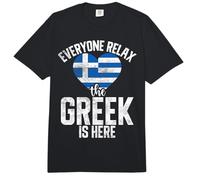 Todo el Mundo Relájate el Griego está aquí Gracioso Griego Comfort Colors Adult Heavyweight T-Shirt
