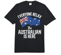 Todo el Mundo relájese el Australiano está aquí Australi Comfort Colors Adult Heavyweight T-Shirt