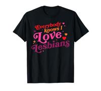 Todo el Mundo Sabe Que Amo a Las Lesbianas corazón LGBT Día de San Valentín Camiseta