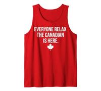 Todo el Mundo se relaja El Canadiense está aquí Hoja de Arce Envejecida Camiseta sin Mangas