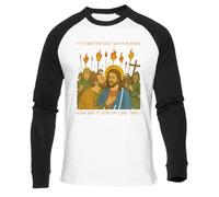 Todo Empezó con Un Beso Camiseta Béisbol Blanca Unisex Manga Larga Negra Unisex White Baseball T-Shirt Black Long Sleeve
