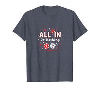 Todo en o Nada Juego Cita Casino Amante Regalo Camiseta, Hombre, Azul Jaspeado, 4XL
