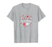 Todo en o Nada Juego Cita Casino Amante Regalo Camiseta, Hombre, Gris Jaspeado, 4XL