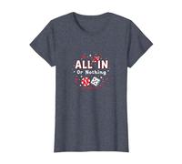 Todo en o Nada Juego Cita Casino Amante Regalo Camiseta, Mujer, Azul Jaspeado, 3XL
