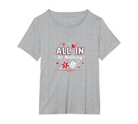 Todo en o Nada Juego Cita Casino Amante Regalo Camiseta, Mujer Tallas Grandes, Gris Jaspeado, 4XL Grande