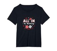 Todo en o Nada Juego Cita Casino Amante Regalo Camiseta, Mujer Tallas Grandes, Negro, 4XL Grande