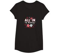 Todo en o Nada Juego Cita Casino Amante Regalo Camiseta, Niñas, Negro, Grande