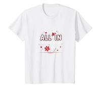 Todo en o Nada Juego Cita Casino Amante Regalo Camiseta, Niños, Blanco, 4 años