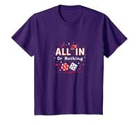 Todo en o Nada Juego Cita Casino Amante Regalo Camiseta, Niños, Morado, 2 años