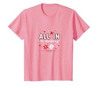 Todo en o Nada Juego Cita Casino Amante Regalo Camiseta, Niños, Rosado, 4 años