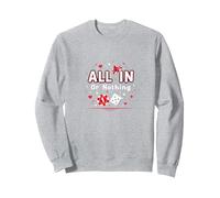 Todo en o Nada Juego Cita Casino Amante Regalo Sudadera, Unisex para Adultos, Gris Jaspeado, L