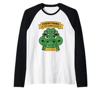 Todo es Demasiado complicado Cocodrilo gruñón Meme Camiseta Manga Raglan