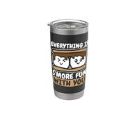 Todo es más divertido contigo Loves Marshmallow S'mores Vaso térmico de acero inoxidable de doble pared