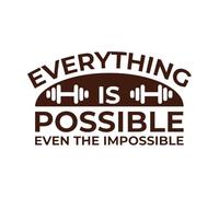 Todo es posible incluso lo imposible Calcomanías de pared de vinilo 47.6x83.3cm Decoración artística Café