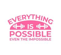 Todo es posible incluso lo imposible Calcomanías de pared de vinilo 47.6x83.3cm Incluye kit de película de transferencia Rosa