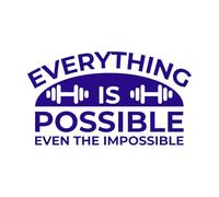 Todo es posible incluso lo imposible Pegatinas artísticas de vinilo 47.6x83.3cm Impermeable Azul oscuro
