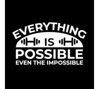 Todo es posible incluso lo imposible Pegatinas artísticas de vinilo 47.6x83.3cm Removible sin dejar pegamento Blanco
