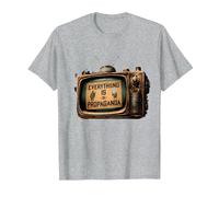 Todo es Propaganda Vintage TV Camiseta, Hombre, Gris Jaspeado, 5XL