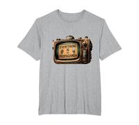 Todo es Propaganda Vintage TV Camiseta, Hombre Tallas Grandes, Gris Jaspeado, 6X Alto