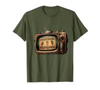 Todo es Propaganda Vintage TV Camiseta, Hombre, Verde Oliva, XL