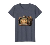 Todo es Propaganda Vintage TV Camiseta, Mujer, Azul Jaspeado, L
