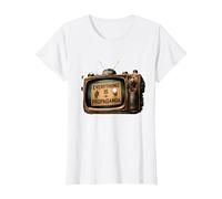 Todo es Propaganda Vintage TV Camiseta, Mujer, Blanco, XXL