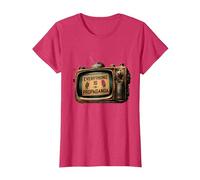 Todo es Propaganda Vintage TV Camiseta, Mujer, Rojo Jaspeado, 3XL