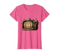 Todo es Propaganda Vintage TV Camiseta, Mujer, Rosa Jaspeado, 3XL