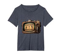 Todo es Propaganda Vintage TV Camiseta, Mujer Tallas Grandes, Azul Jaspeado, 2XL Grande