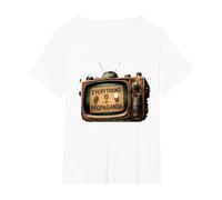 Todo es Propaganda Vintage TV Camiseta, Mujer Tallas Grandes, Blanco, 1XL Grande