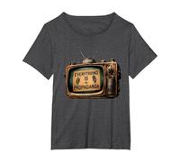 Todo es Propaganda Vintage TV Camiseta, Mujer Tallas Grandes, Jaspeado Oscuro, 4XL Grande