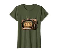 Todo es Propaganda Vintage TV Camiseta, Mujer, Verde Oliva, XL