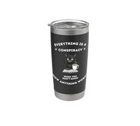 Todo es una conspiración cuando no sabes nada Gato Vaso térmico de acero inoxidable de doble pared