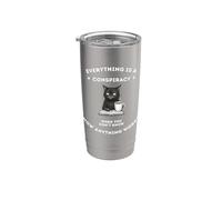Todo es una conspiración cuando no sabes nada Gato Vaso térmico de acero inoxidable de doble pared
