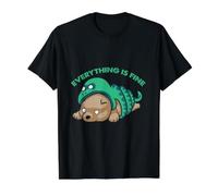 Todo Está Bien Divertido Serpiente y Perro Buzzword Trend Memes Camiseta gráfica económica, Hombre, Negro, XL